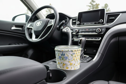 Yellow Patchwork Weck Jar Cozy: Quilted Insulated Drink Sleeve