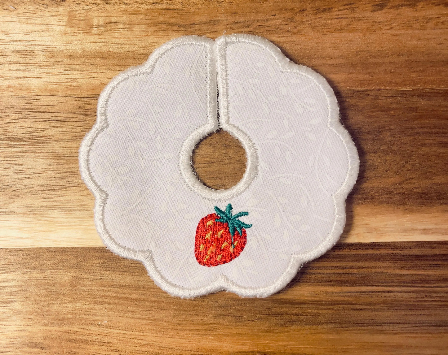 Embroidered Wine Charms - Fabric Drink Markers, Fruit Design