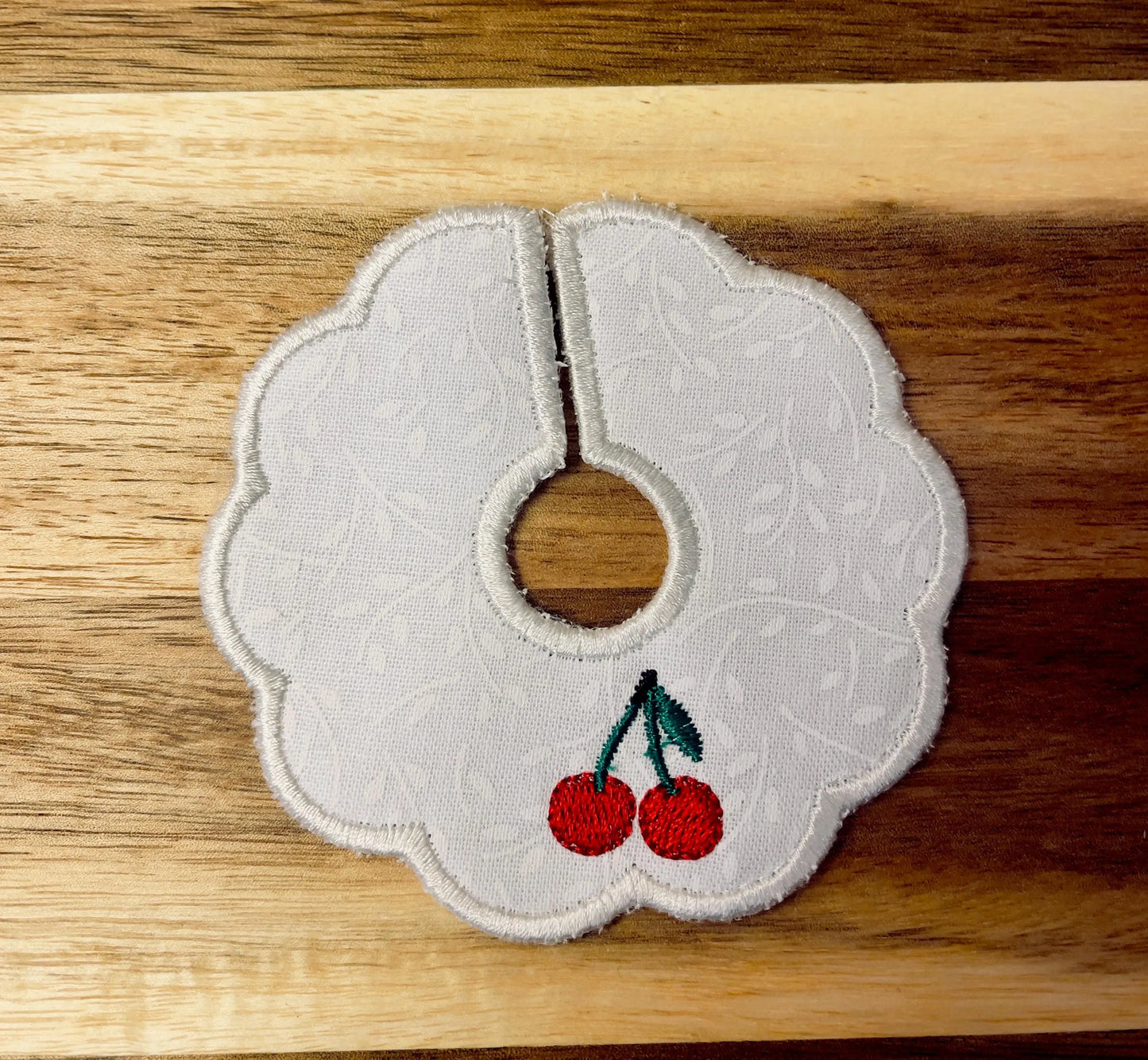 Embroidered Wine Charms - Fabric Drink Markers, Fruit Design